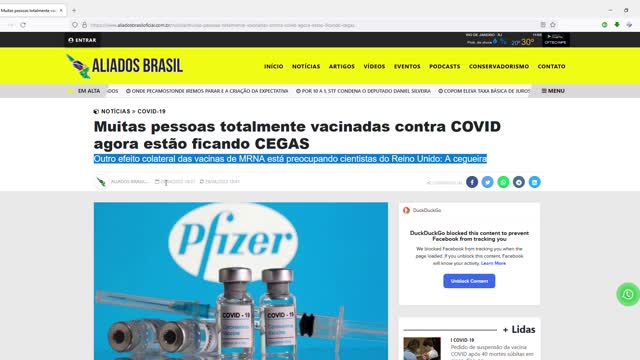 Pessoas totalmente vacinadas contra COVID agora estão ficando CEGAS