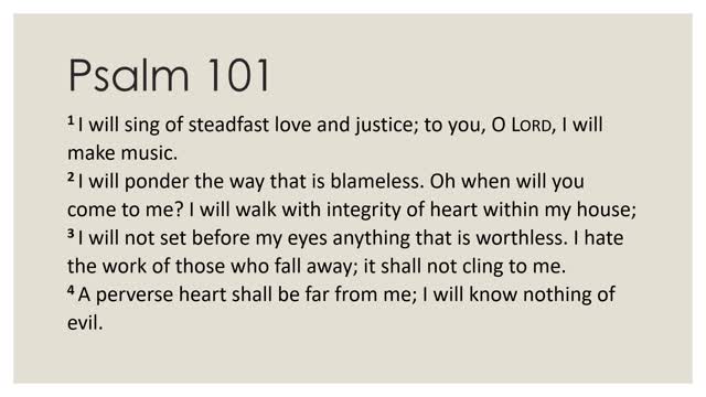 Psalm 101 Devotion