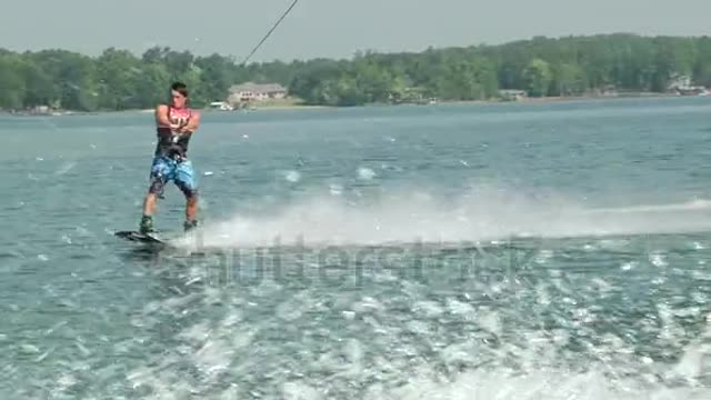 Man skating in ocean