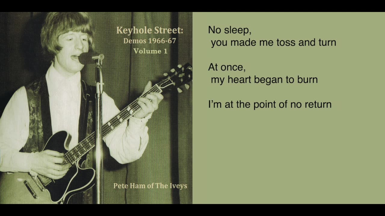 Can't Stop lyrics video - Pete Ham - Keyhole Street volume 1