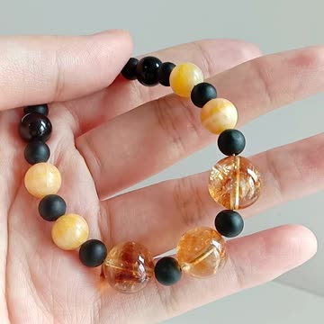 Bumble bee and Black onyx Citrine gem pendant handmade necklace gemstone jewelry set