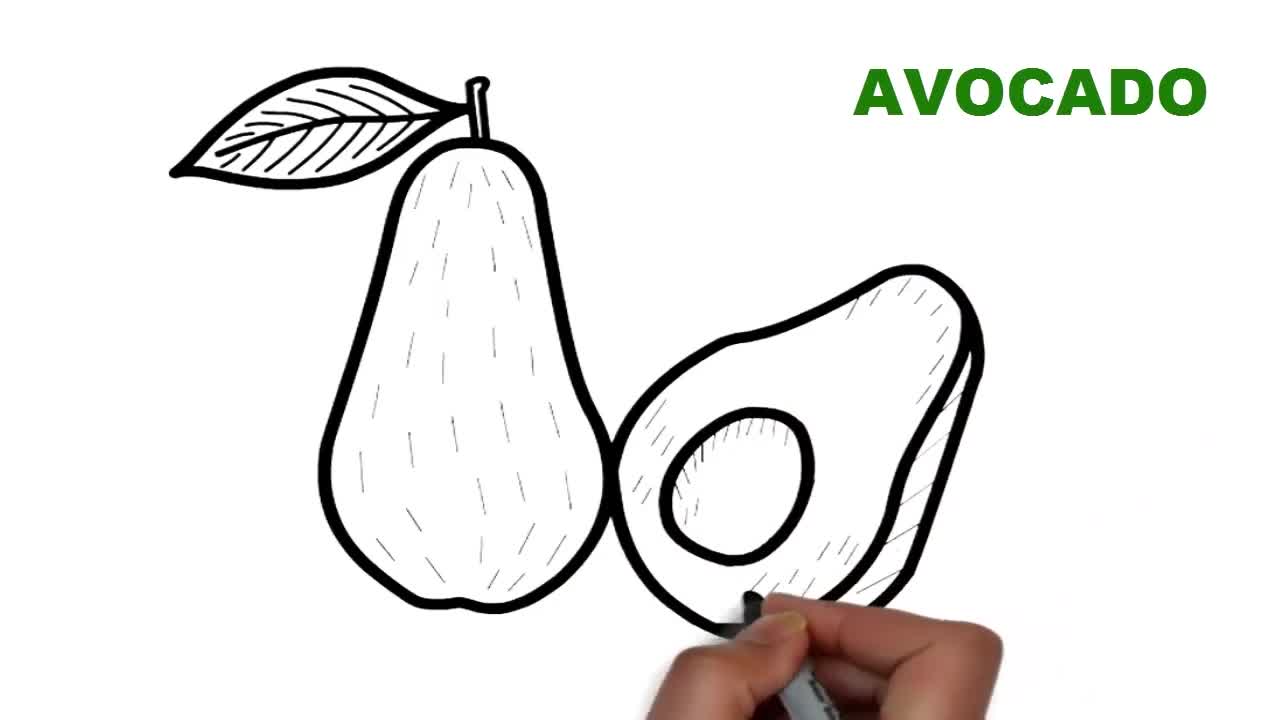 Drawing and Coloring for Kids - How to Draw Avocado (Without Coloring)