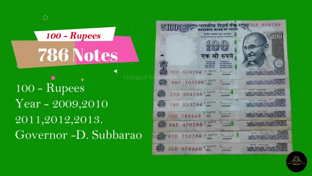 Indian Currency 786 Lucky Number Rare Collection Notes....