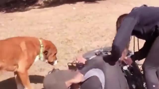 Bike trick goes wrong. Mans loses pants