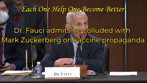 Dr. Fauci admits he colluded with Mark Zuckerberg on vaccine propaganda