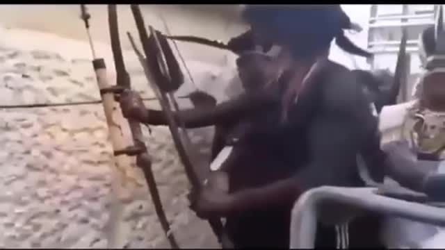 Native Aussies receive the authorities trying force to take the jab with bows