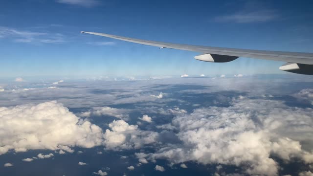 Views from above aboard boing 777 airplane