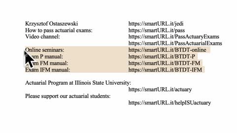 Exam FM exercise for May 29, 2022