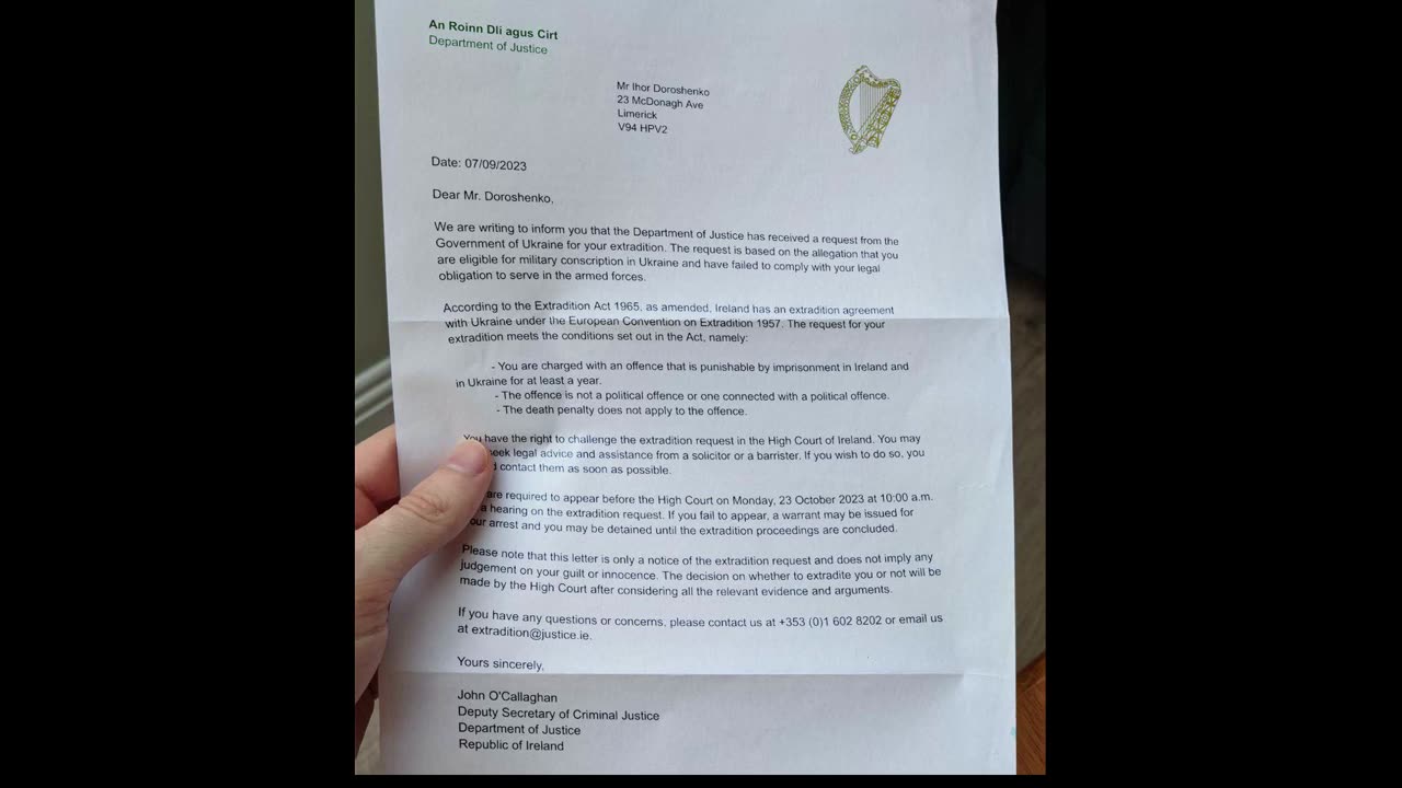 Another guy who extradited from Ireland to Ukraine