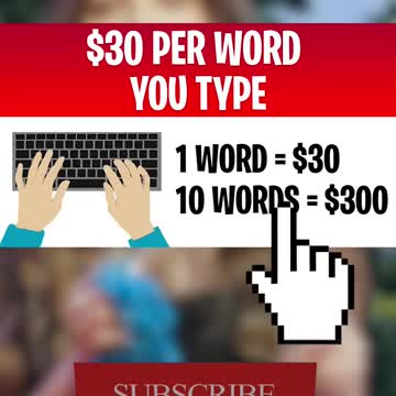 Earn $300 For Typing Words ($30 Per Word) #Shorts