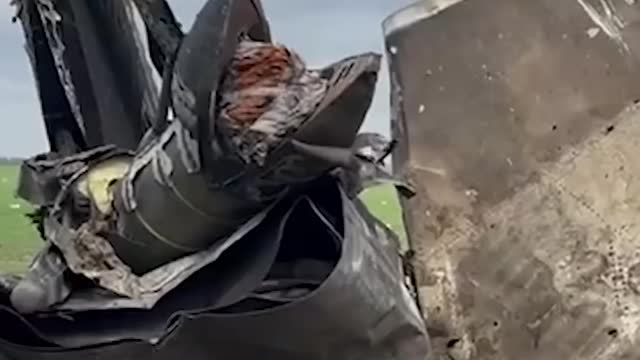 The crash site of the Ukrainian Su-24, shot down by Russian air defense systems