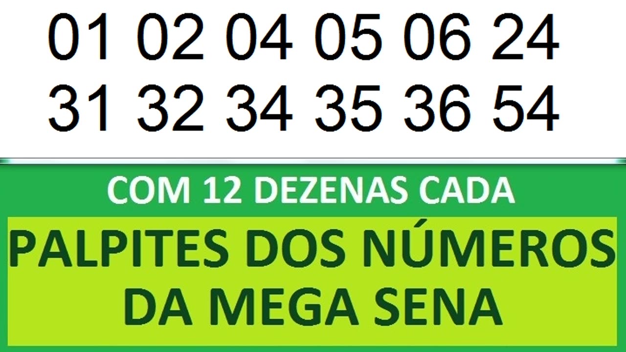 PALPITES DOS NÚMEROS DA MEGA SENA COM 12 DEZENAS la lb lc ld le lf lg lh li lj lk ll