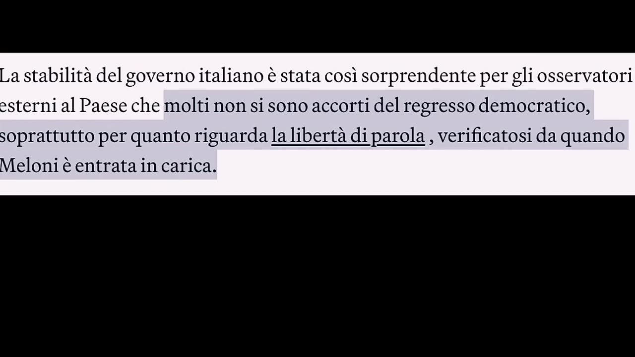 LADY ASPEN MERDONI DETTA GIORGIA LA NUMEROOO UNO...DELLE FIGURE DI MERDA molti non sono riusciti a notare l'arretramento democratico per quanto riguarda la libertà di parola e che viola i diritti umani da lei firmati a settembre 2024 all'ONU