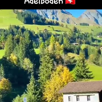 Green grass, picturesque villages, fairytale image