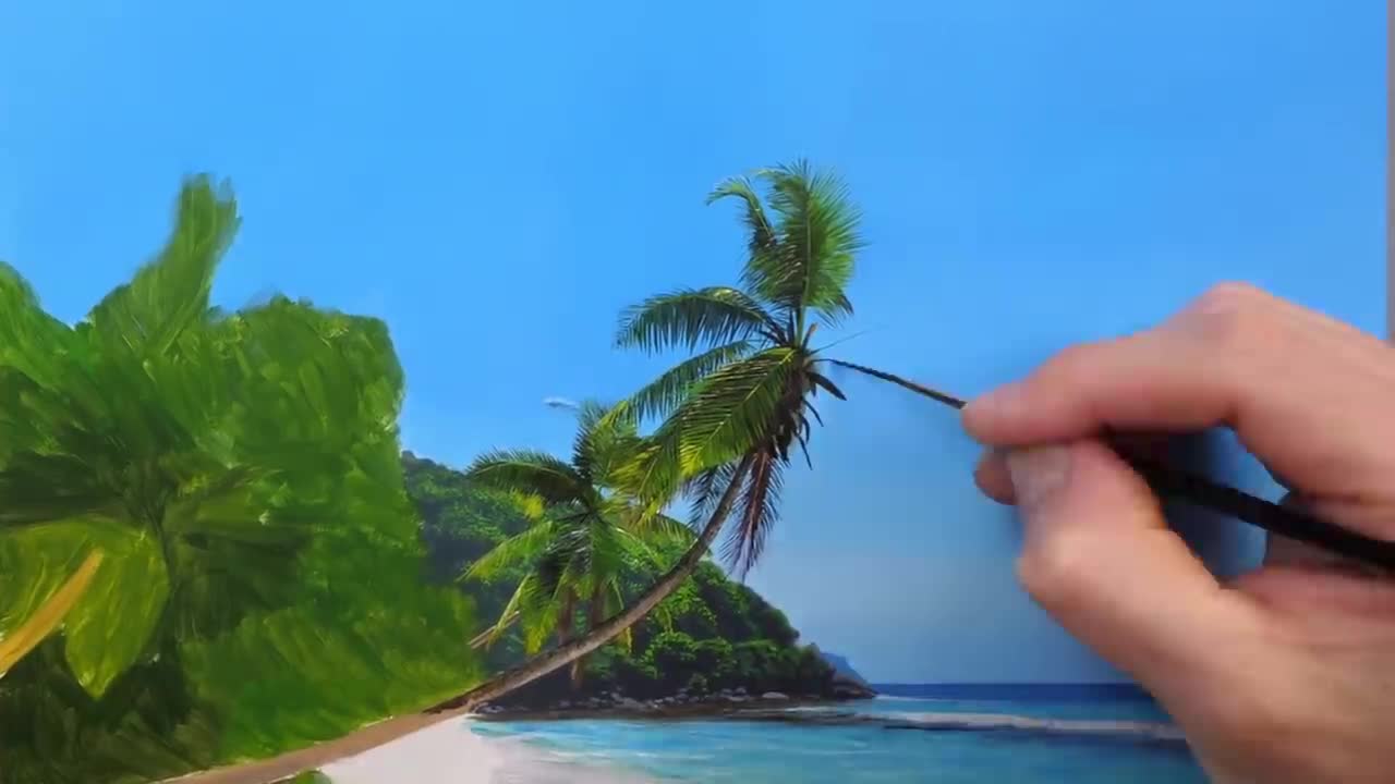 Painting a Tropical Beach Time Lapse