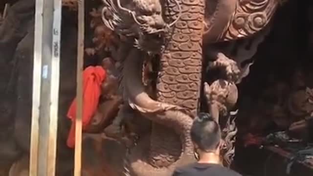 Wood Carving, Dragon Wood Carving, ASMR Wood Carving Videos, Wood Art Carving #Shorts