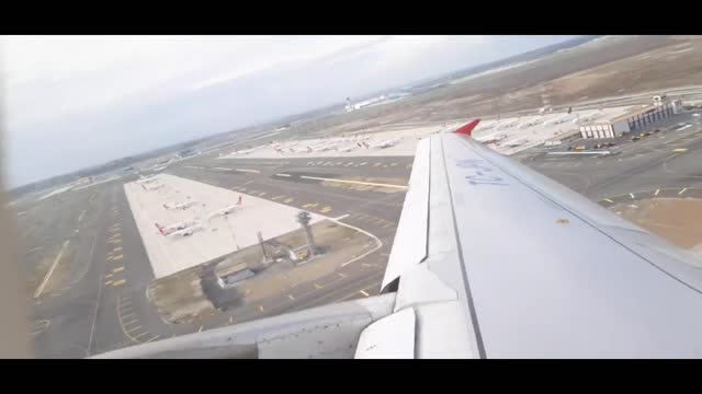 The moment of departure of the plane