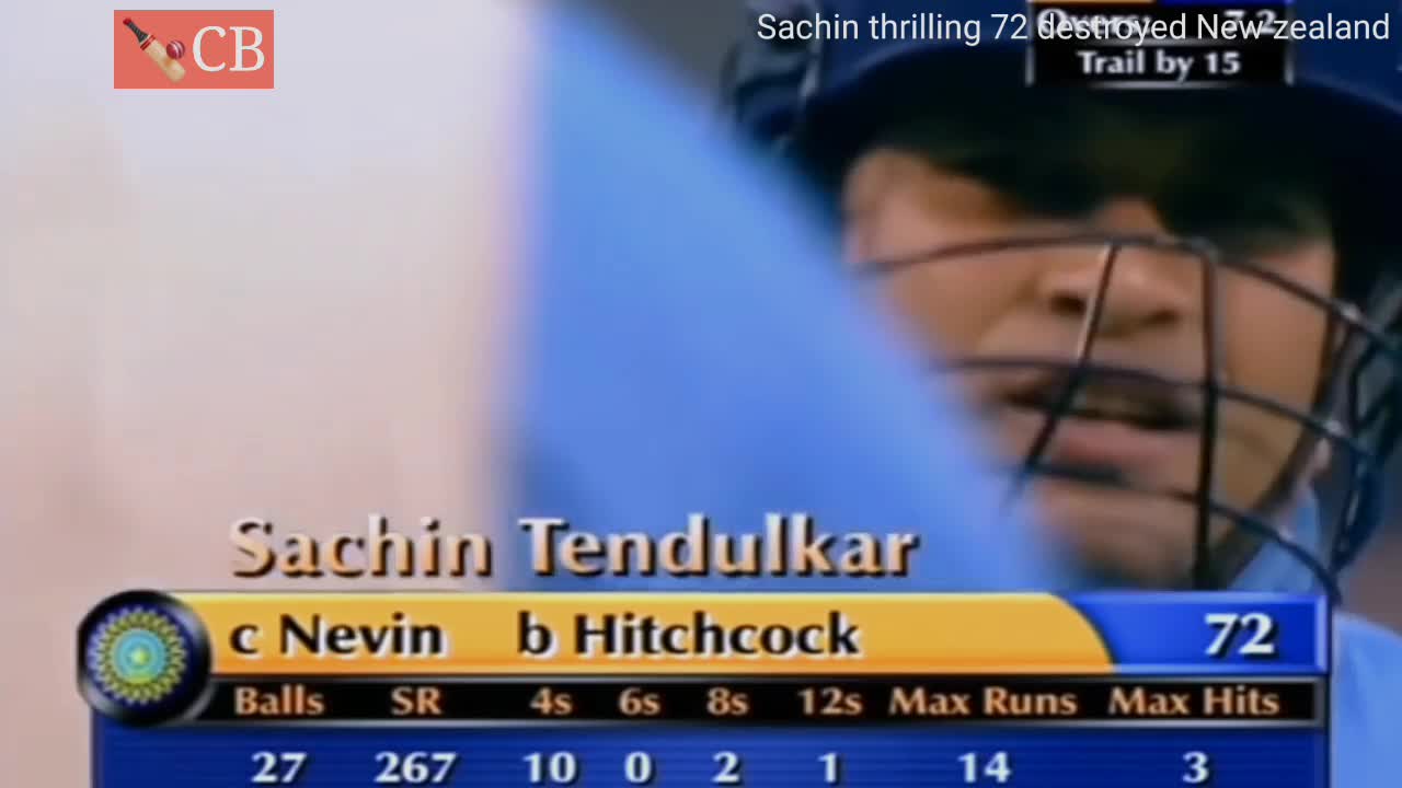 Sachin Tendulkar Thrilling 72 run against New Zealand