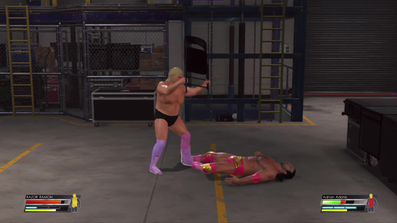 WWE2k22, Razor Ramon vs Adrian Adonis brawl, Scott hall Tribute