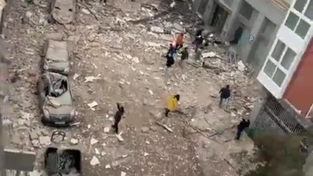 A massive explosion in Madrid has just occurred.