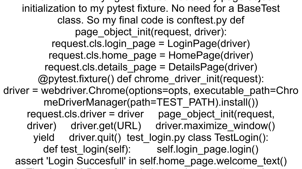 How do I create a BaseTest class for pytest