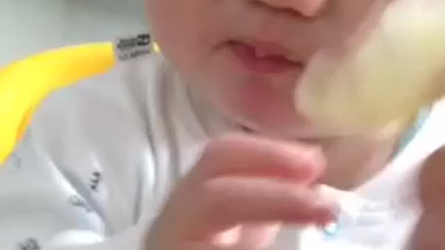 cute baby eating a lemon