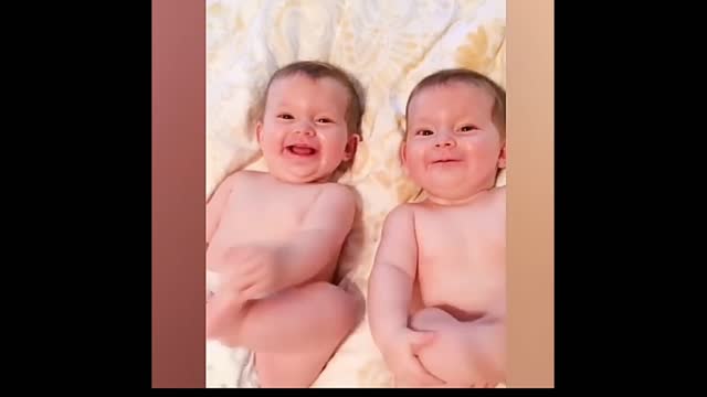 Cute Twin Babies Laughing Funny Video