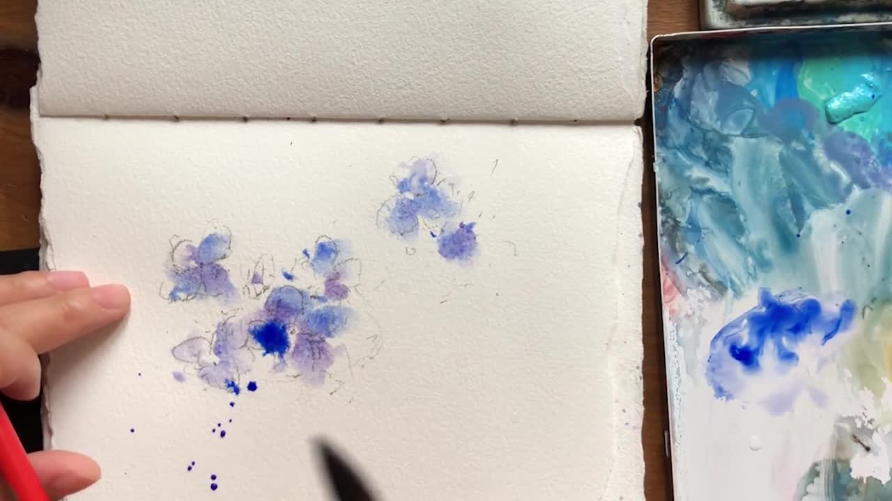 Step 2: The Complete Demonstration Flow of a Cluster of Blue Flowers