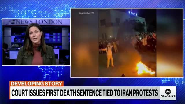 1st death sentence issued to anti-government protesters in Iran l ABCNL