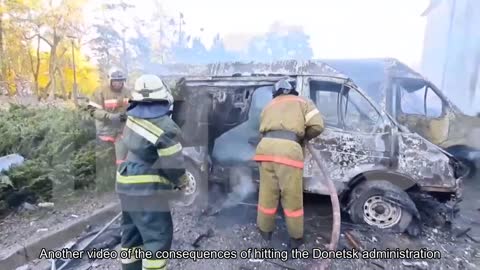 Another video of the consequences of hitting the Donetsk administration