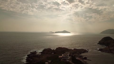 Lighthouse, the Sunset and calm music