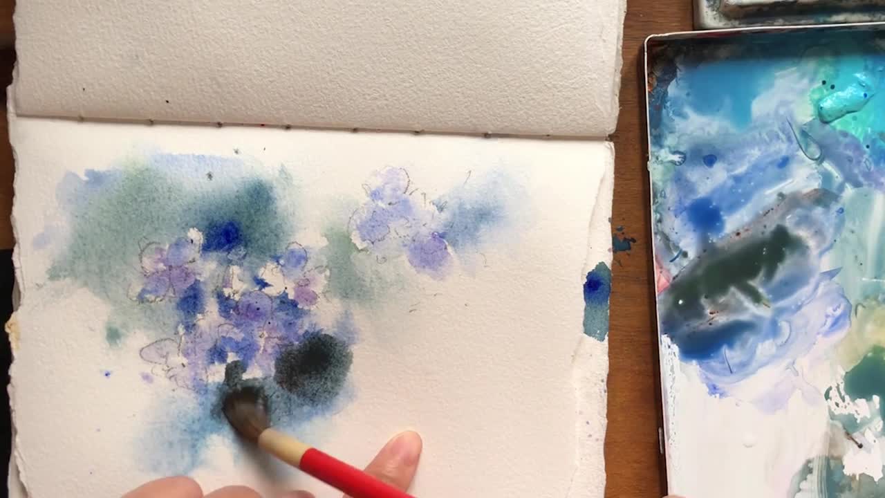 Step 6: Complete the demonstration flow for a cluster of blue flowers