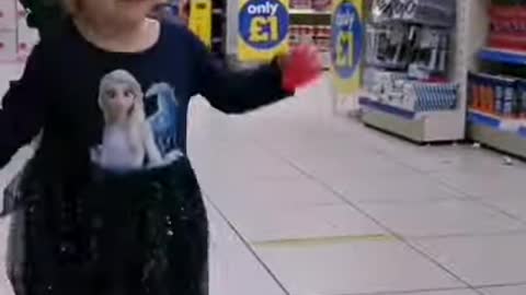 Cute Little Baby Girl Doing Funny Dance