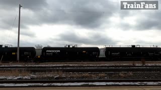 CSX 6505 & CSX 6547 Engines Tanker Train In Ontario
