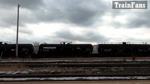 CSX 6505 & CSX 6547 Engines Tanker Train In Ontario