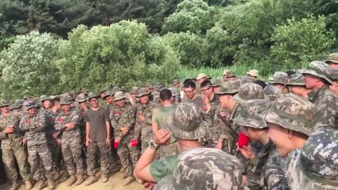 US Marines have a dance off with South Korean Marines