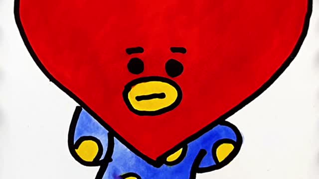 How to draw and paint Tata from BTS