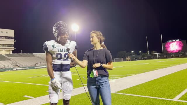 Eaton RB JB Brown talks to FNG Reporter Erica Seay About their 22-19 Win Over Keller Central