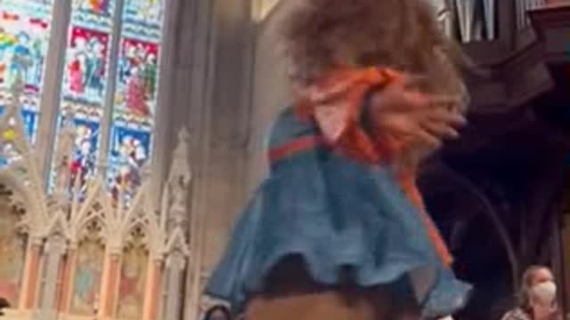 Drag queen in chapel