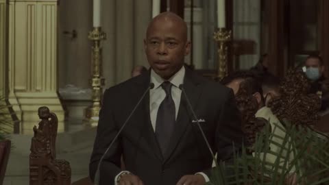 Mayor Eric Adams delivers eulogy at funeral for slain NYPD Officer Jason Rivera