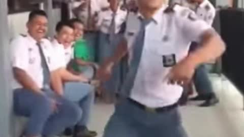 student funny dance