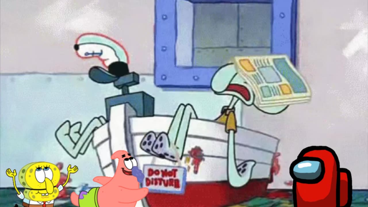 SpongeBob And Patrick Are Pretending To Be Imposters While Squidward Sleeps On The Job 😴