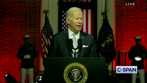 Chants of "f*ck Joe Biden" ring out as he stands attacking conservatives in Philadelphia.