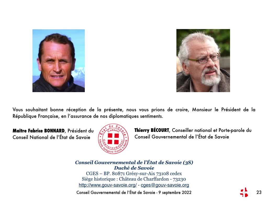 L' État de Savoie écrit à la République Française : électricité et incident diplomatique - 9 9 22