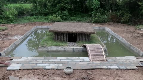 Unbelievable! Build Swimming Pool Around Secret Underground House