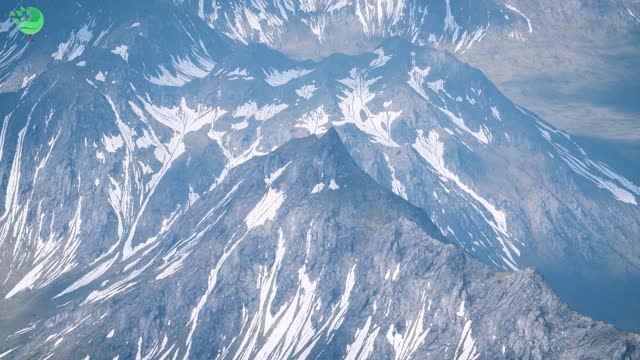 Aerial View Landscape of Mountais with Snow covered
