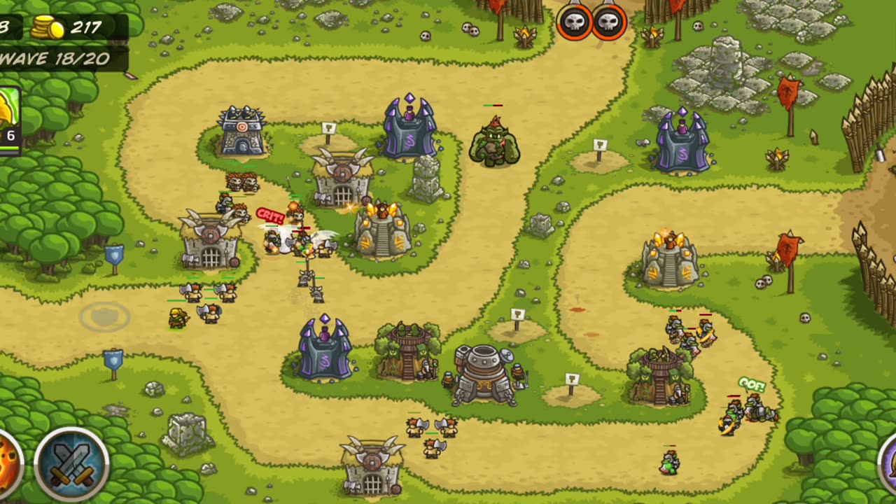 Kingdom rush game play level Ruins of acaroth