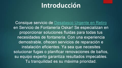 Consique servicio de Desatasco Urgente en Retiro