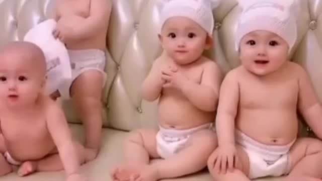 Baby six born twins eat well boys girls