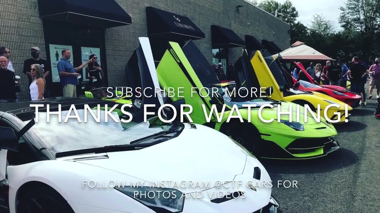 Lamborghini Aventadors Arriving And Leaving Car Show